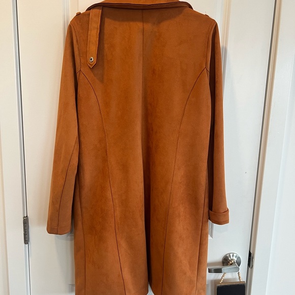 Faux Suede Brown Coat - Picture 5 of 7